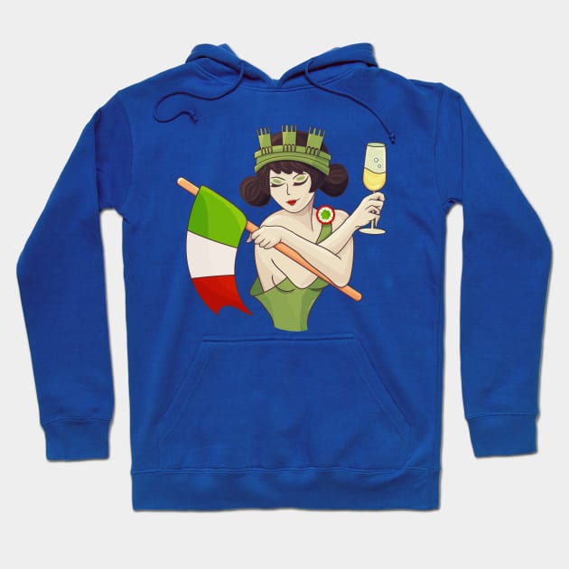 Italia Turrita as an allegory of Italy Hoodie by tatadonets